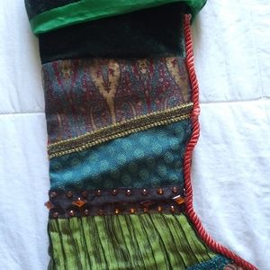 Eclectic & funky Christmas stocking NWOT